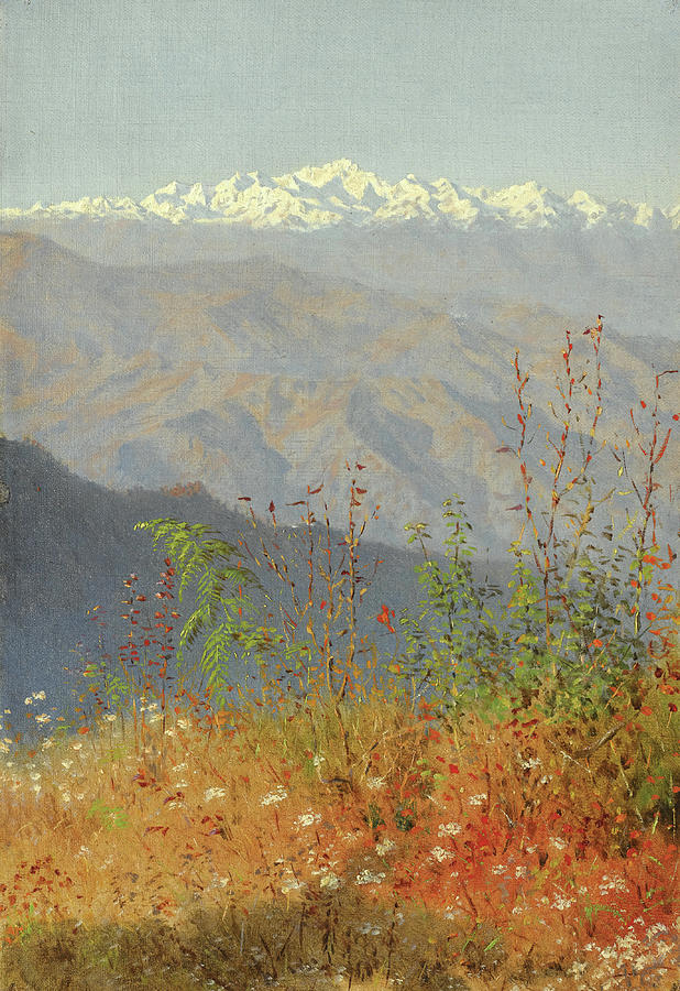 Sunset in the Himalayas Painting by Vasily Vereshchagin