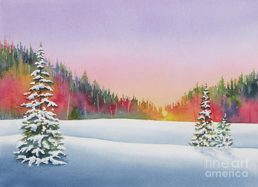Sunset In the Pines Painting by Deborah Ronglien