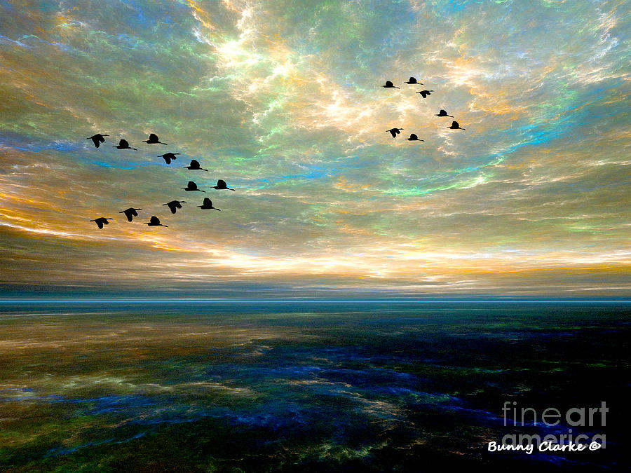 Sunset in the Refuge Digital Art by Bunny Clarke