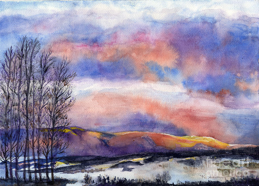 sunset in the rockies painting