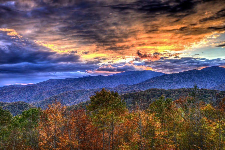 Sunset in the Smokies Photograph by Don Mercer