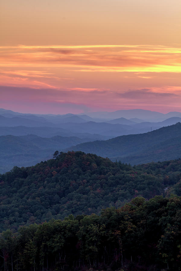 Sunset in the Smokies Photograph by Teri Virbickis