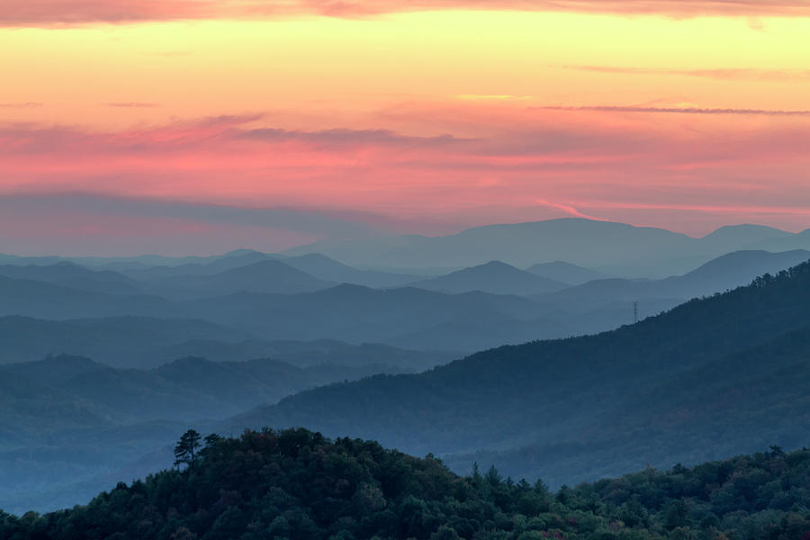 Sunset in the Smoky Mountains Photograph by Teri Virbickis