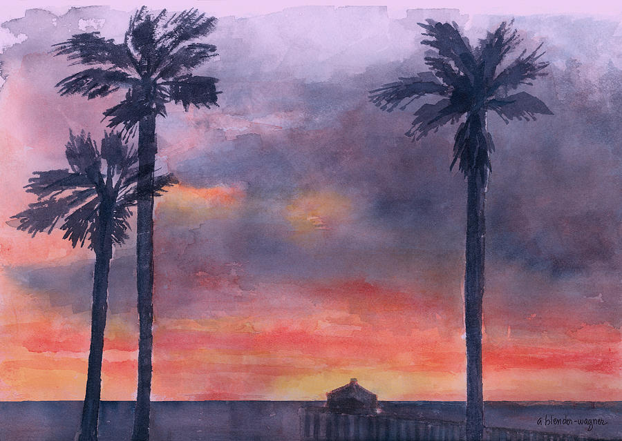 Sunset In The Tropics Painting by Arline Wagner