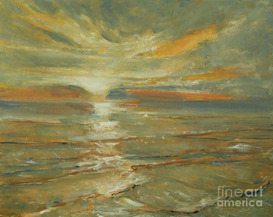 Sunset In Tropical Painting by Jane See