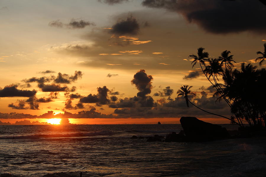 Sunset in Unawatuna, Sri Lanka Photograph by Jennifer Mazzucco