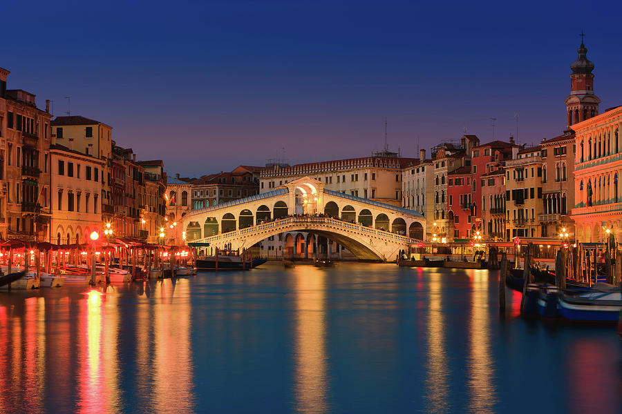 Sunset in Venice - Rialto Bridge Photograph by Henk Meijer Photography