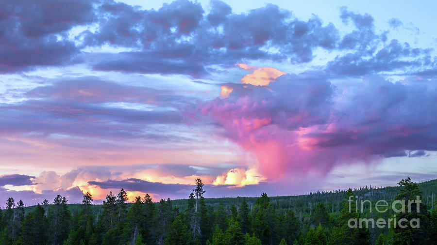 Sunset in Yellowstone Photograph by David Meznarich