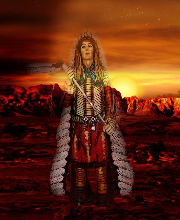 Sunset Indian Chief Digital Art by Gravityx9  Designs