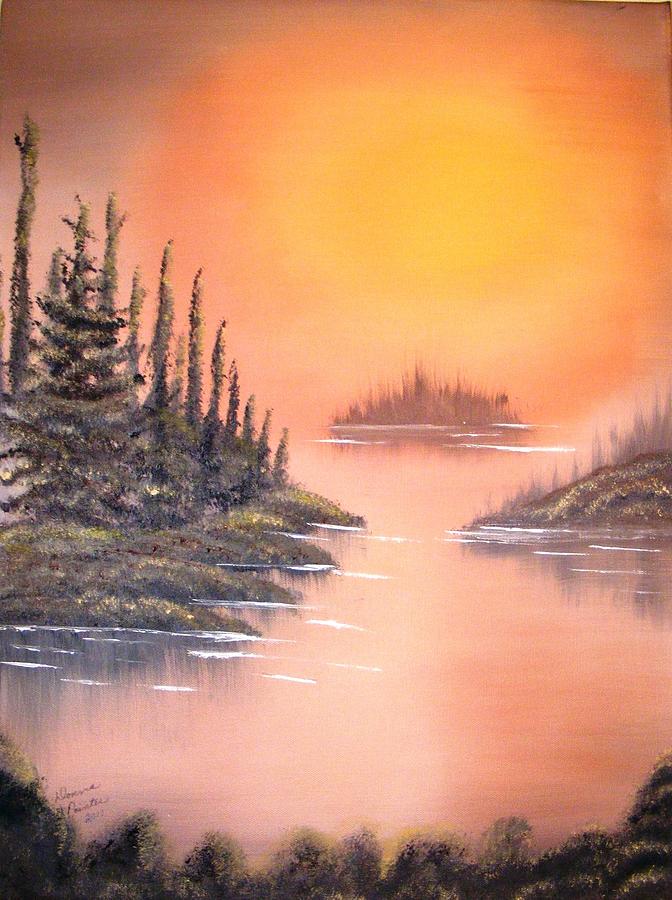 Sunset Islands Painting by Donna Painter