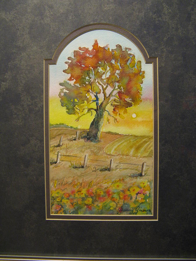Tree Painting - Sunset by Jeannie Ammon