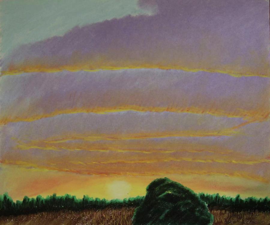 Sunset Drawing - Sunset by John Boyd