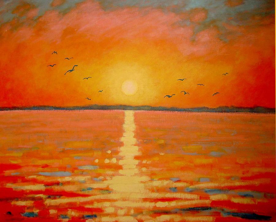 Sunset Painting - Sunset by John  Nolan