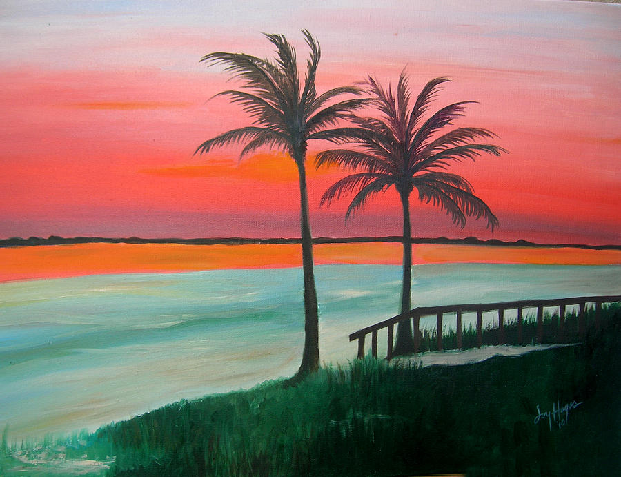 Sunset Painting by Joyce Hayes