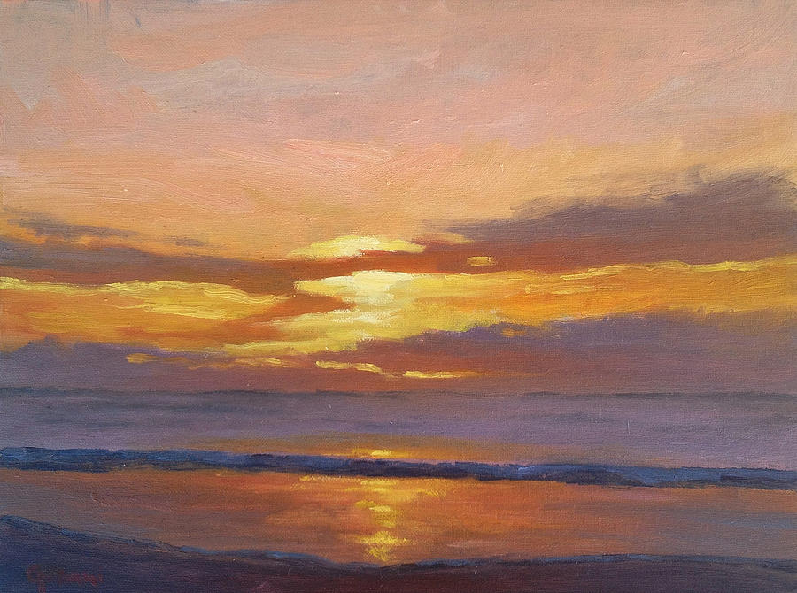 Sunset Painting By Karim Gebahi - Fine Art America