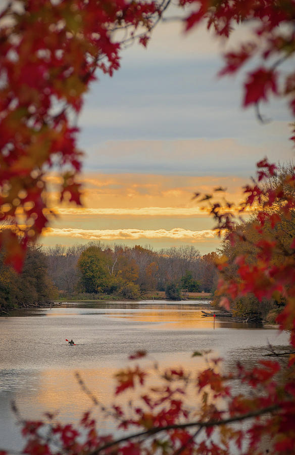 Sunset kayaker Photograph by Sandy Roe