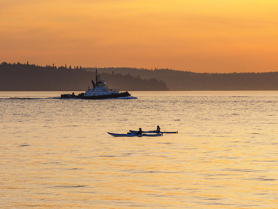 Sunset Kayaking Photograph by Kyle Wasielewski