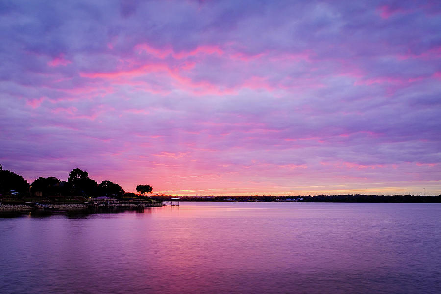 Sunset Lake Arlington Texas Photograph by Robert Bellomy
