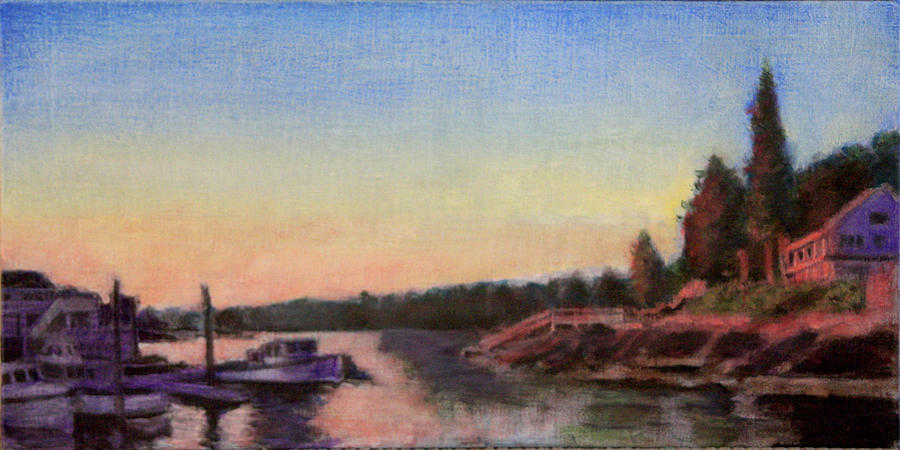 Sunset Lake Painting by David Zimmerman