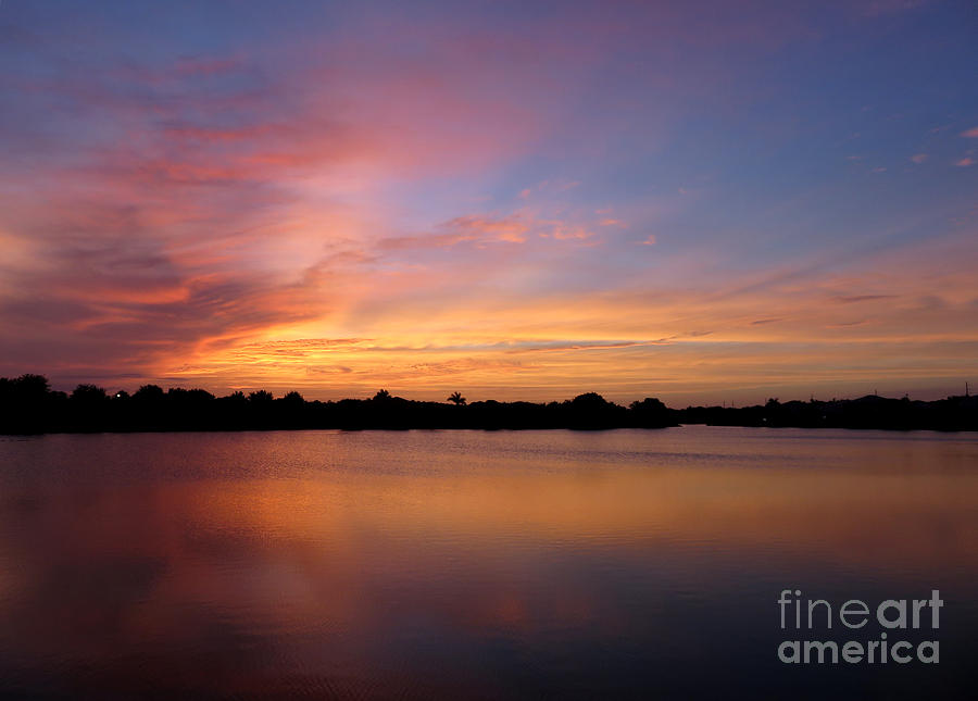 Sunset Lake Panorama Photograph by Carol Lloyd