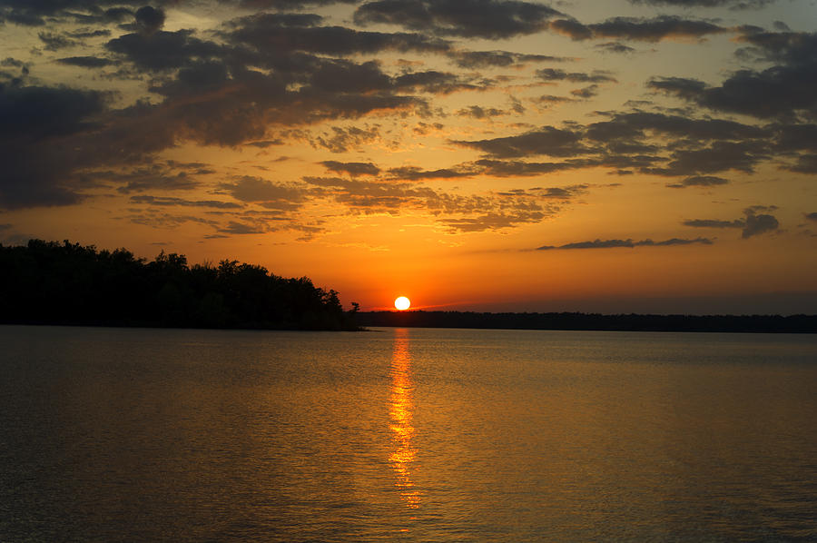 Sunset Photograph - Sunset Lake Pat Mayse from Sanders Cove by Gary Langley