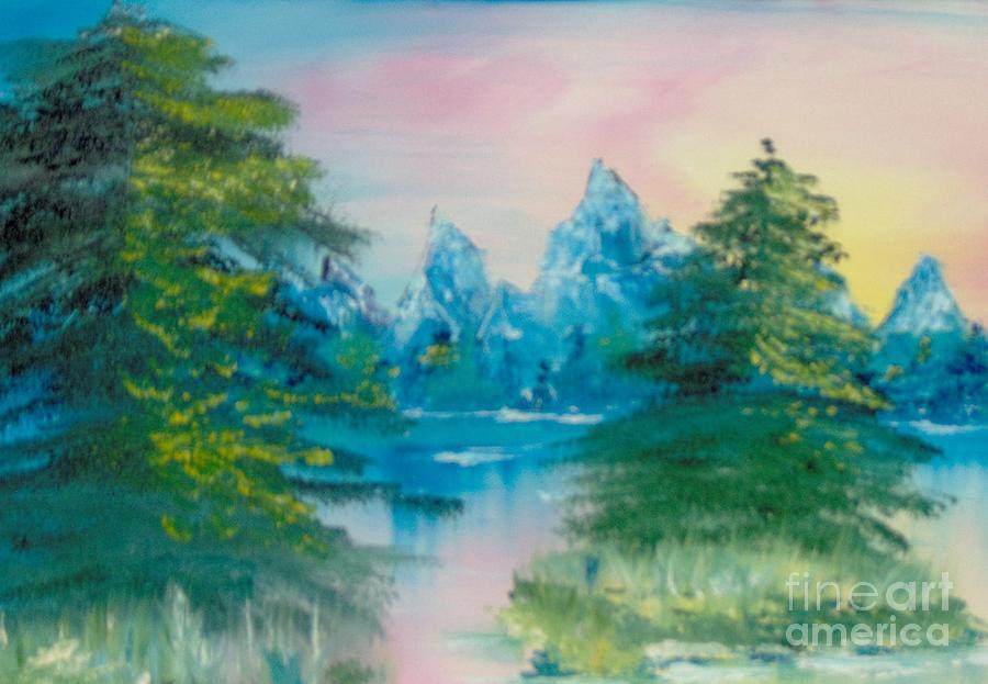 Sunset Lake Painting by Saundra Johnson