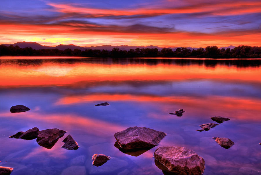 Sunset Photograph - Sunset Lake by Scott Mahon