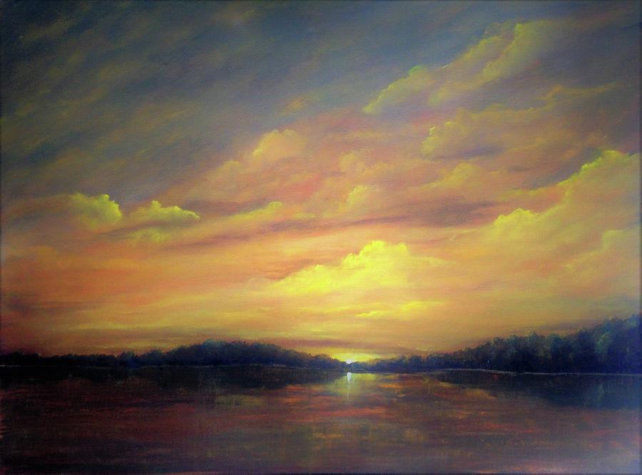 Sunset Lake Painting by Teresa Fry