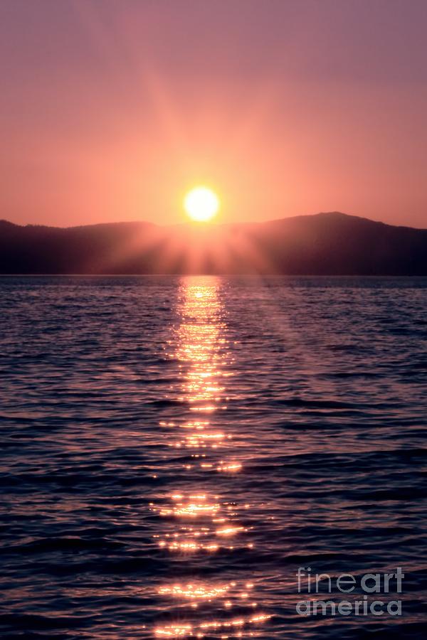 Sunset Lake Verticle Photograph by Joe Lach