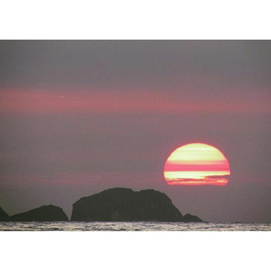 Sunset Photograph - #sunset #landscape #nature #ocean #sun by Cesar Vieira