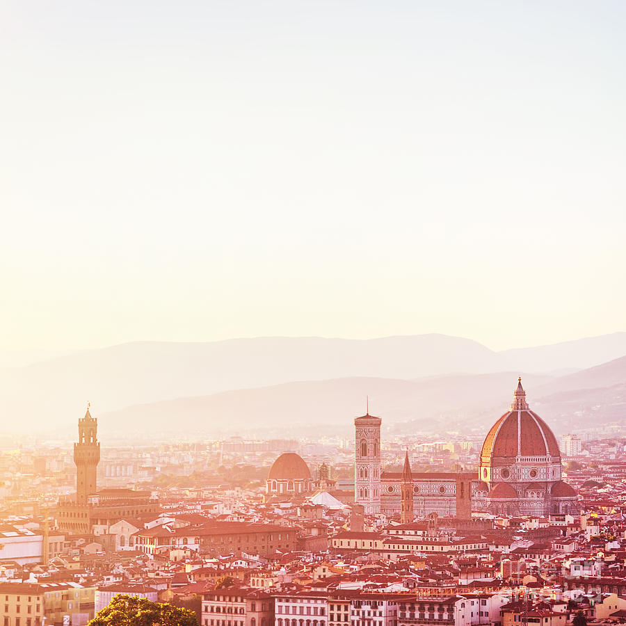 Sunset landscape of Florence Photograph by Anna Om