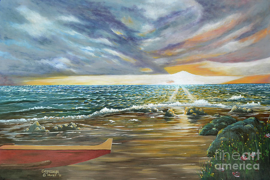 Sunset Painting by Larry Geyrozaga