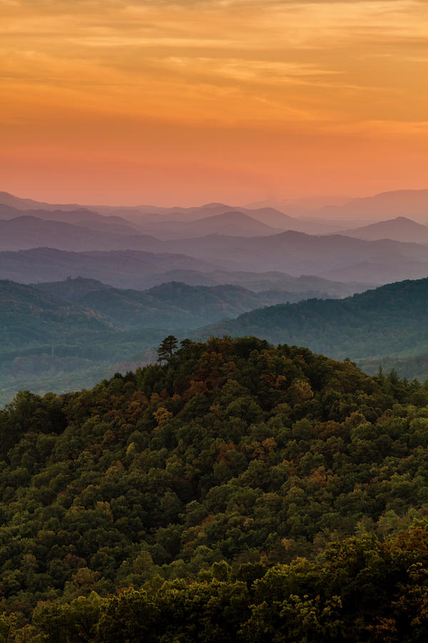 Sunset Layers in the Smoky Mountains Photograph by Teri Virbickis