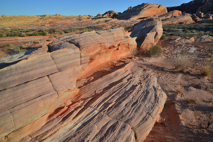 Sunset Light on Sandstone Wave in Valley of Fire Photograph by Ray Mathis