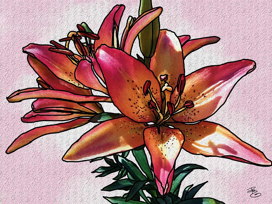Sunset Lily Digital Art by Debra Baldwin