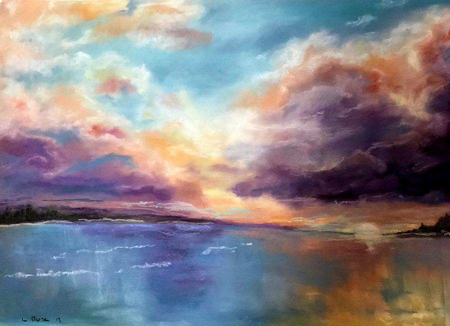 Purple Sunset Pastel by Lisa Rose - Fine Art America