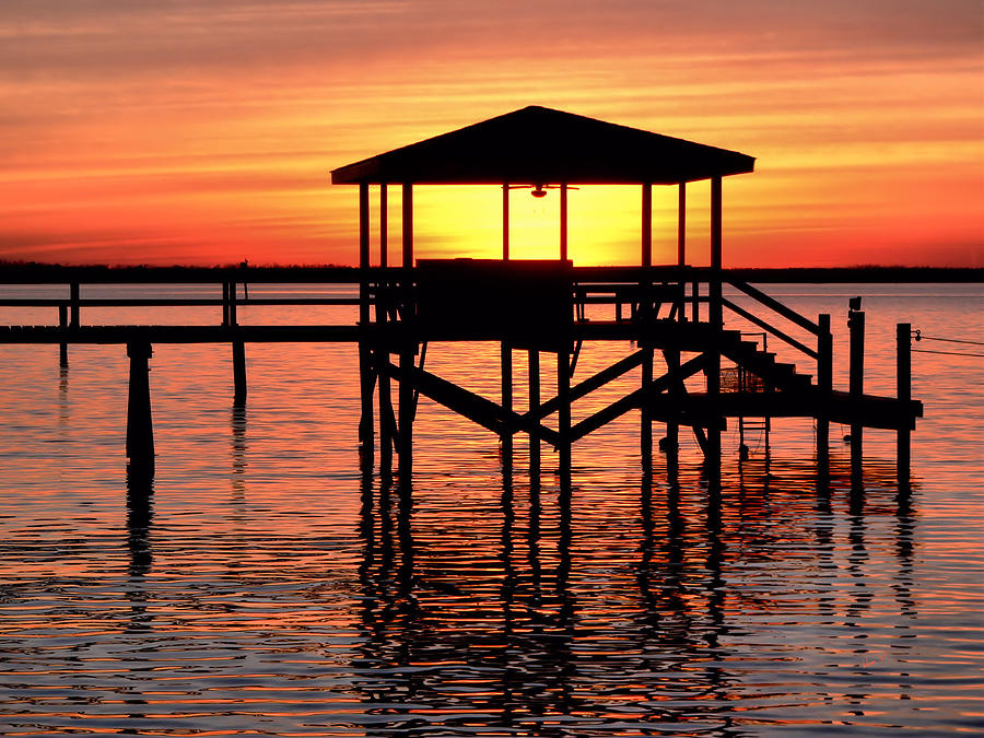 Sunset Lit Pier Photograph by Kathy K McClellan