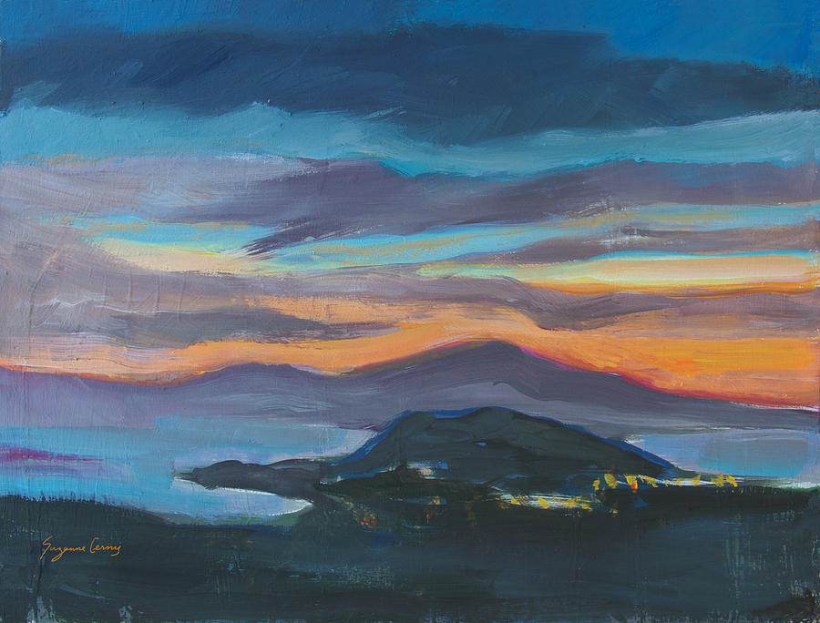 Sunset Looking West Painting by Suzanne Giuriati Cerny