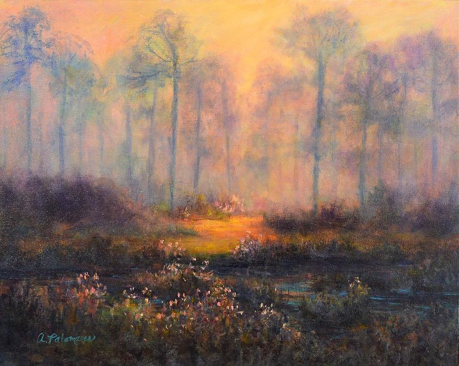 Sunset Marsh Jekyll Island Painting by Amber Palomares Sunset Marsh Jekyll Island Painting by Amber Palomares