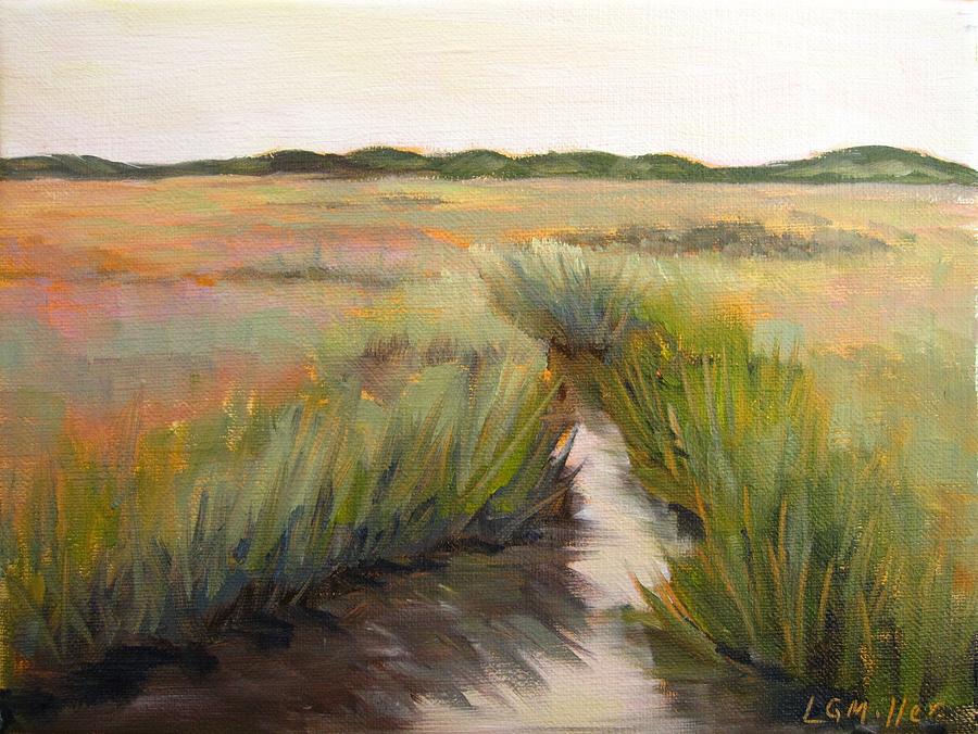 sunset marsh painting