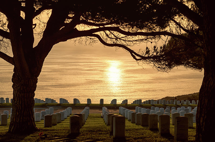 Sunset Magic Fort Rosecrans National Cemetery Photograph by Joseph S Giacalone