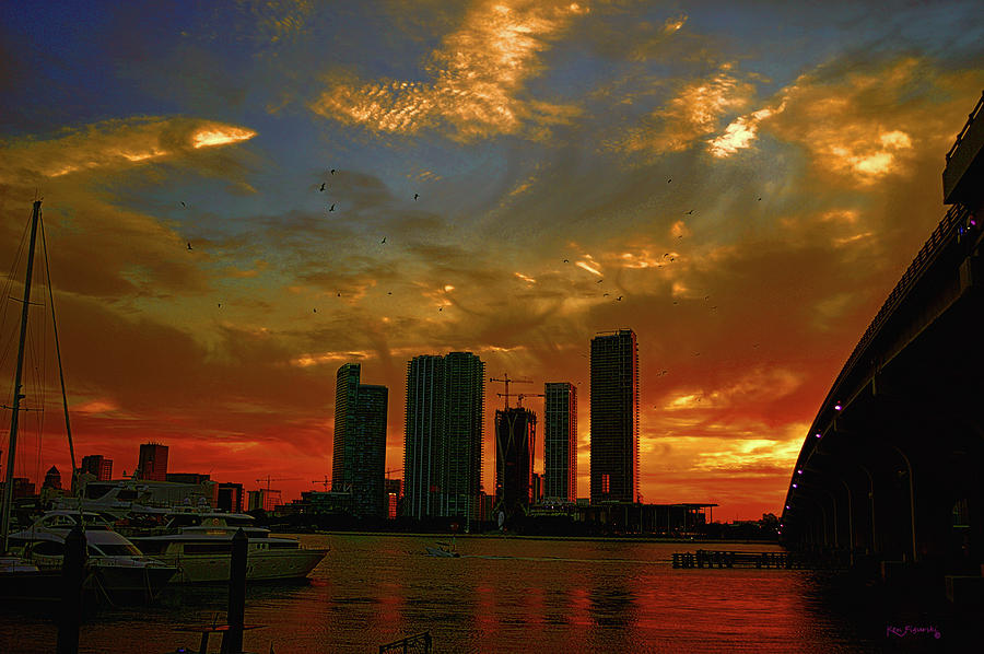 Sunset Miami Filtered Photograph by Ken Figurski