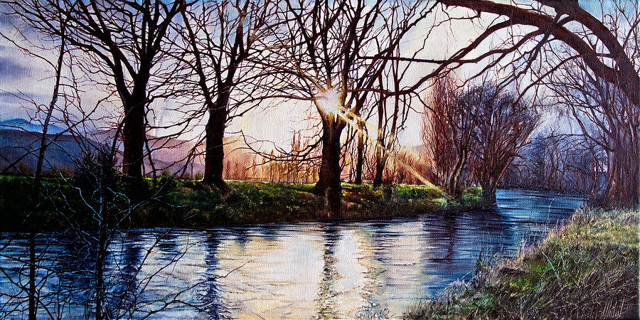 Sunset on the River Painting by Michelangelo Rossi