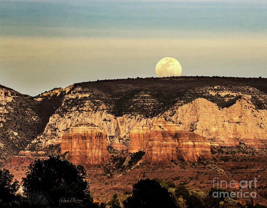 Sunset Moon Photograph by Adam Morsa