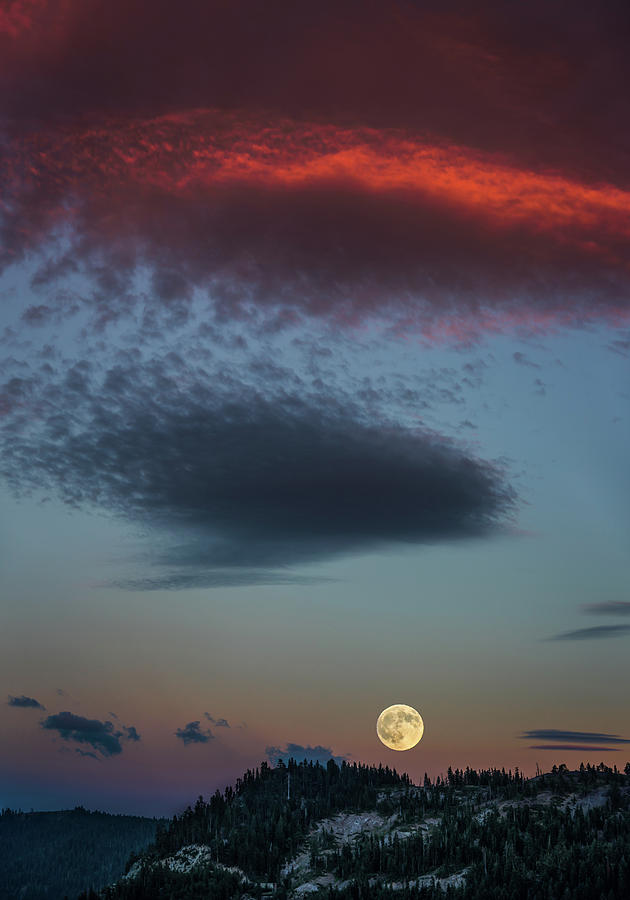 Sunset Moon Photograph by David Downs