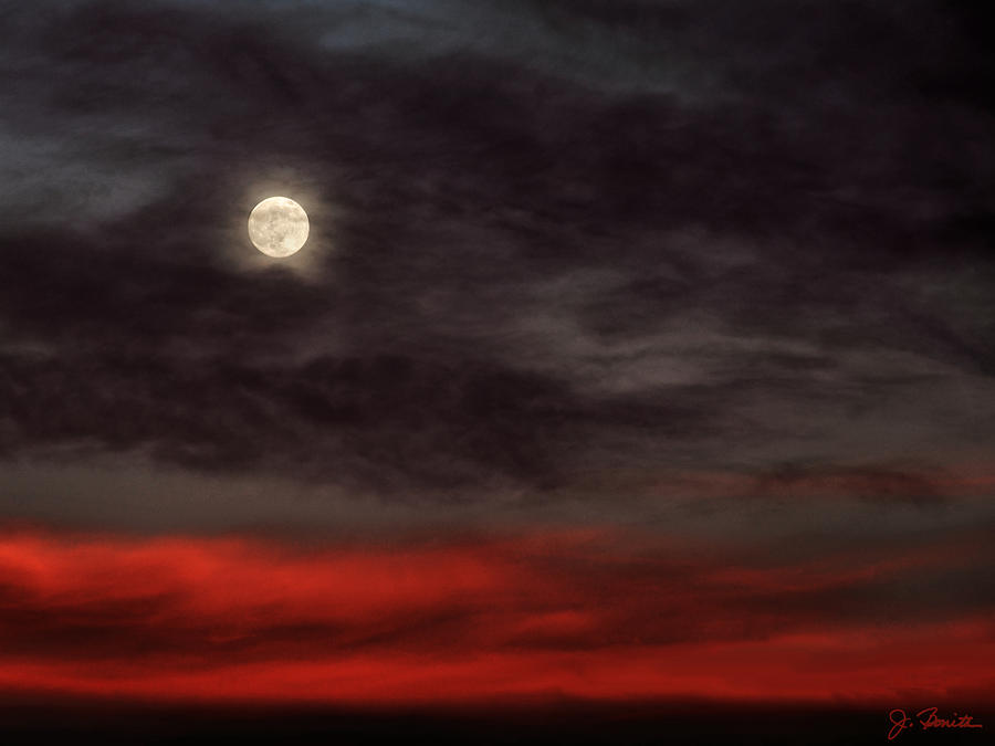 Sunset Moon Photograph by Joe Bonita