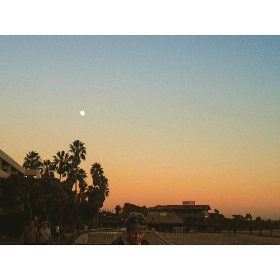 Sunset Photograph - #sunset #moon #ventura #california by Tiffany Marchbanks
