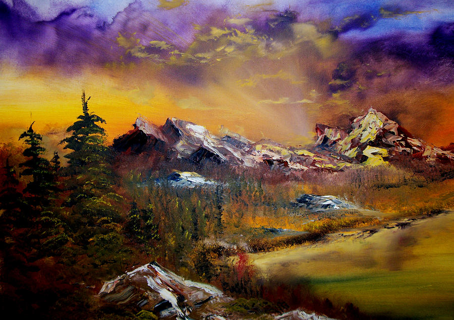 Sunset Mountain Painting by Harry Gray Jr