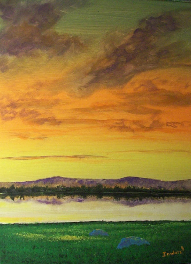 Sunset Mountain Painting by Raymond Doward