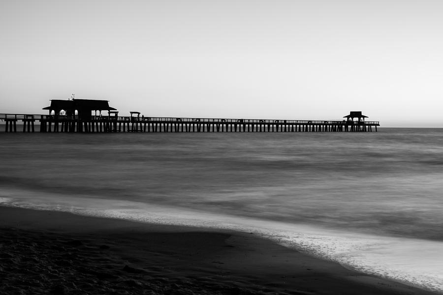 Sunset Naples Pier Black And White Photograph By Leonardo Vega